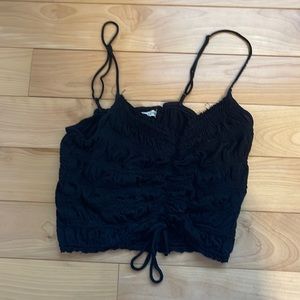 Urban Outfitters black scrunched cropped tank top